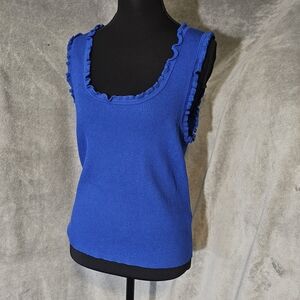 Molly Bracken Royal Blue Ruffle Tank Top